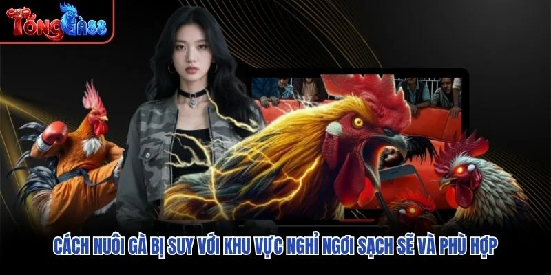 Cách nuôi gà bị suy với khu vực nghỉ ngơi sạch sẽ và phù hợp