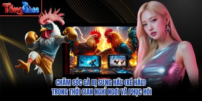 Chăm sóc gà bị sưng hầu (ké hầu) trong thời gian nghỉ ngơi và phục hồi