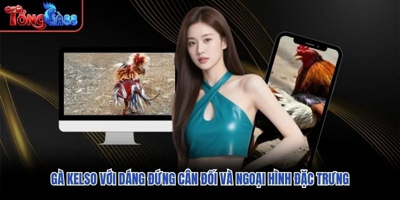 Gà Kelso với dáng đứng cân đối và ngoại hình đặc trưng Gà Kelso với dáng đứng cân đối và ngoại hình đặc trưng