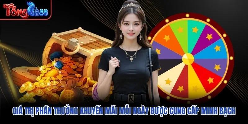 Giá trị phần thưởng khuyến mãi mỗi ngày được cung cấp minh bạch Giá trị phần thưởng khuyến mãi mỗi ngày được cung cấp minh bạch