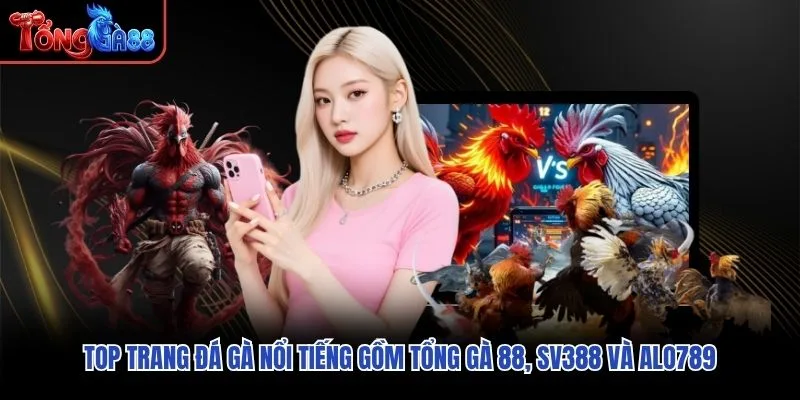 Top trang đá gà nổi tiếng gồm Tổng Gà 88, SV388 và Alo789
